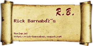 Rick Barnabás névjegykártya